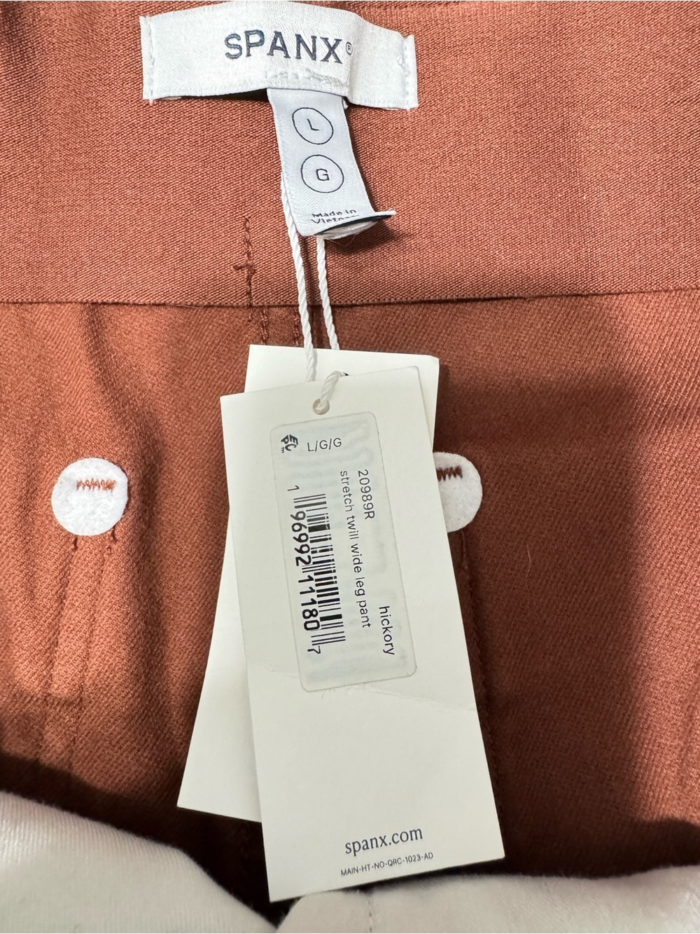 SPANX Hickory Stretch Twill Wide Leg Pants L Large NWT - Picture 7 of 13